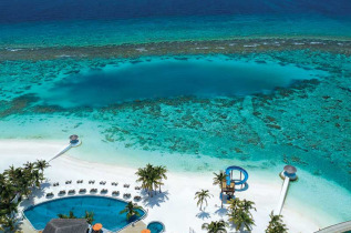 Maldives - OBLU Select at Sangeli - Vue aérienne de The Sangs et la piscine