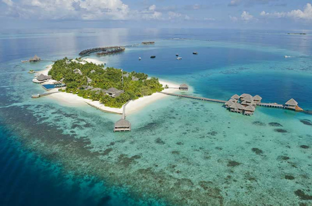 Maldives - Huvafen Fushi - Vue aérienne